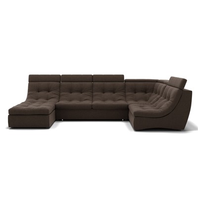 П-образный диван «Монако 4», механизм венеция, универсальный, велюр, цвет гелекси лайт 004