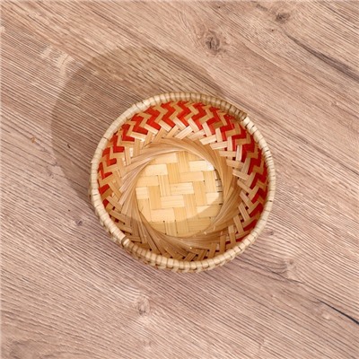 Вазочка плетёная, из бамбука 14х14х6 см