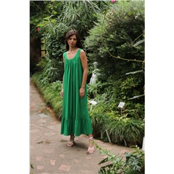7013 Платье Мальдивы для пляжа и фотосъёмки в зелёном цвете
