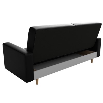 Прямой диван «Бонн», механизм книжка, экокожа, цвет чёрный