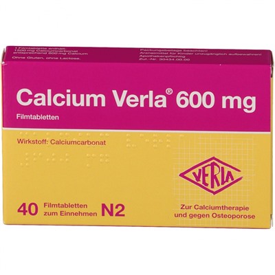 Calcium (Кальциум) Verla 600 mg Filmtabletten 40 шт