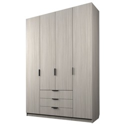 Шкаф 4-х дверный «Экон», 1600×520×2300 мм, 3 ящика, цвет ясень шимо светлый