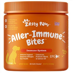 Zesty Paws, Aller-Immune Bites, для собак, для всех возрастов, баранина, 90 жевательных таблеток, 360 г (12,7 унции)