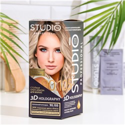 Стойкая крем-краска волос Studio Professional "3D HOLOGRAPHY", тон 90.105 пепельный блондин, 115 мл