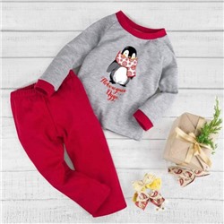 Пижама Джангл Новогоднее чудо с пингвинчиком, красный
