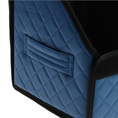 Органайзер кофр в багажник автомобиля Cartage саквояж, экокожа стеганая, 50 см, синий