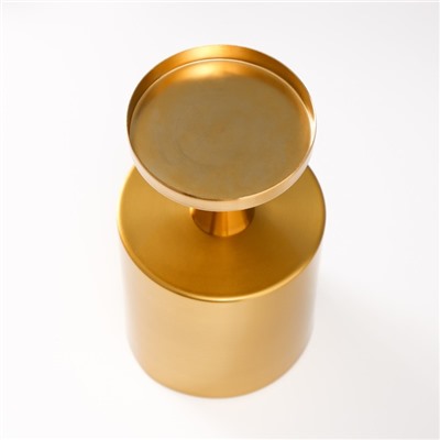 Подсвечник металл на 1 свечу d=7.5 см "Алессио" золото 9,5х9,5х17 см