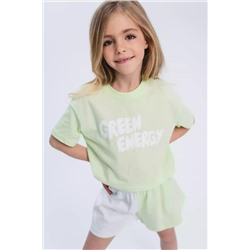 Пижама для девочки зелёная с шортами Vulpes 1013SS24