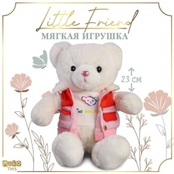 Мягкая игрушка "Little Friend", мишка в розовой курточке