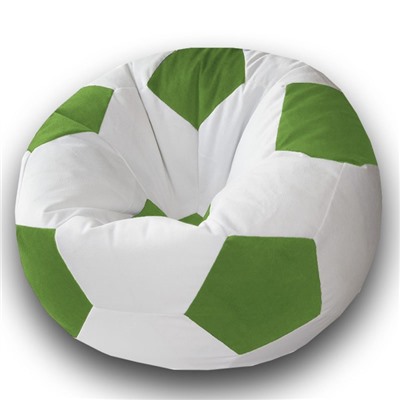 Кресло-мешок «Мяч», размер 70 см, см, велюр, цвет белый, зелёный