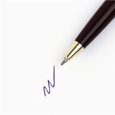 Ручка шариковая синяя паста в тубусе «Любимому учителю«» пишущий узел 1 мм
