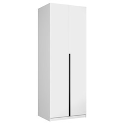 Шкаф 2-х дверный «Локер», 800×530×2200 мм, со штангой, цвет белый снег