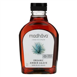 Madhava Natural Sweeteners, органическая янтарная необработанная голубая агава, 667 г (23,5 унции)