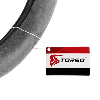 Оплетка на руль TORSO, велюр, размер 38 см, серый