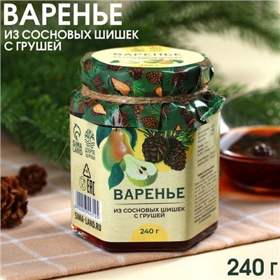 Варенье из сосновых шишек «Доброе здоровье» с грушей, 240 г.