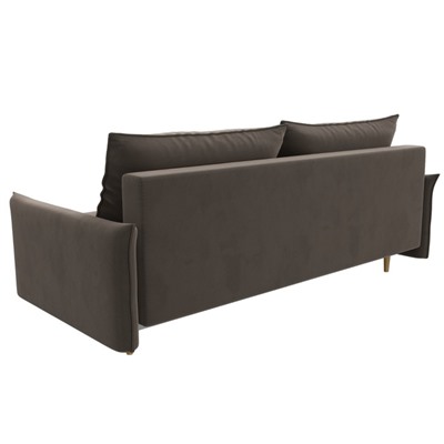 Прямой диван «Хьюстон», механизм еврокнижка, велюр, цвет коричневый