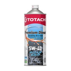 Масло моторное Totachi Premium Diesel, CJ-4/SN 5W-40, синтетическое, 1 л