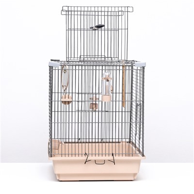 Клетка для птиц "Пижон" №104, разборная, 1 секция, 58 х 40 х 48см, бежевая
