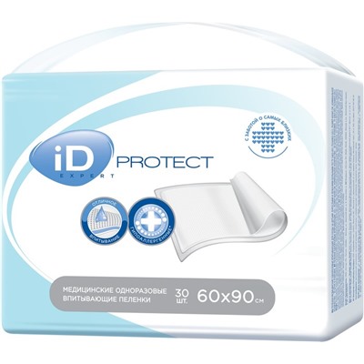 Пеленки iD Protect Expert, 60 х 90 см, 30 шт