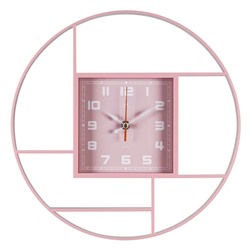 Часы настенные интерьерные "Классика", бесшумные, d-35 см, розовые, АА