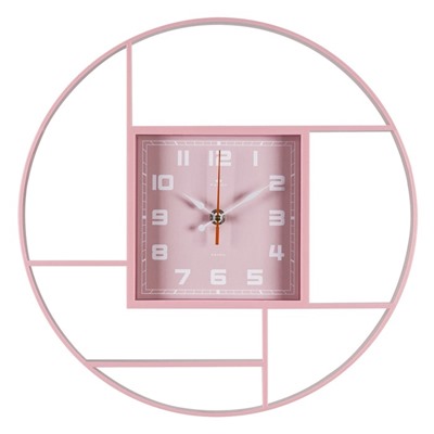 Часы настенные интерьерные "Классика", бесшумные, d-35 см, розовые, АА
