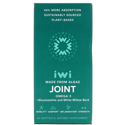 iWi, Joint, омега-3 + глюкозамин и кора белой ивы, 60 мягких таблеток
