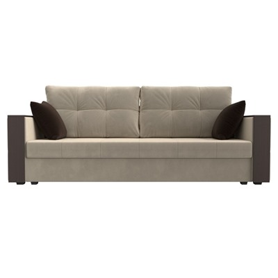 Прямой диван «Валенсия Лайт», механизм еврокнижка, микровельвет, цвет бежевый