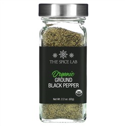 The Spice Lab, Органический молотый черный перец, 62 г (2,2 унции)