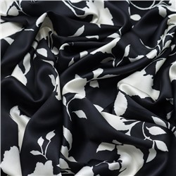 Ткань плательная сатин набивной, ширина 150 см, цвет чёрный