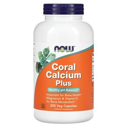 NOW Foods, Coral Calcium Plus, 250 растительных капсул