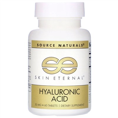 Source Naturals, Skin Eternal, гиалуроновая кислота, 50 мг, 60 таблеток