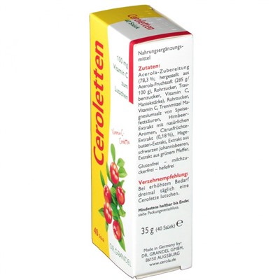 Ceroletten (Церолеттен) Vitamin C Dr. Grandel 40 шт