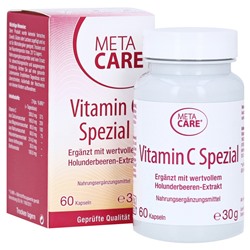 META-CARE Vitamin C Special, Метакер Буферизованный Витамин С с цитрусовыми биофлавоноидами и экстрактом бузины, 60 капсул