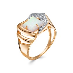 Золотое кольцо с натуральным опалом - КЛ3159-15