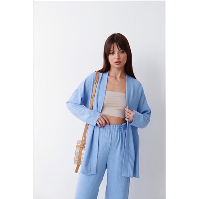 9163 Костюм из кимоно и брюк-палаццо голубой (остаток: 40)