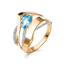 Золотое кольцо с натуральным топазом - КЛ2935-28