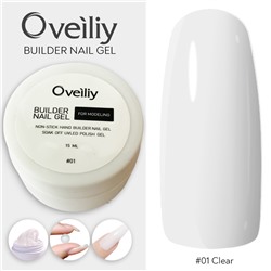 Oveiliy, Моделирующий гель Builder Nail Gel #01, 15 мл