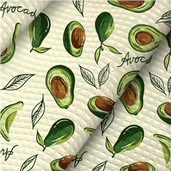 Полотно набивное вафельное «Авокадо fresh», длина 10 м, ширина 50 см, рисунок № 62010, вид 2