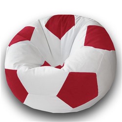 Кресло-мешок «Мяч», размер 70 см, см, велюр, цвет белый, красный