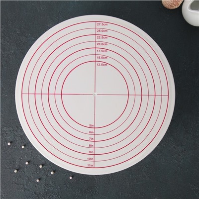 Подставка для торта вращающаяся, d=30,5 см, с рычагом-блокиратором вращения,с разлиновкой