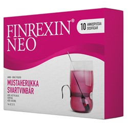 FINREXIN Финрексин финский антигриппин для взрослых (чёрная смородина), 10 шт