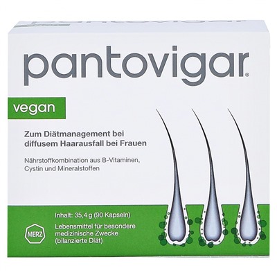Pantovigar Vegan, Пантовигар Витаминный комплекс против выпадения волос, 90 капсул