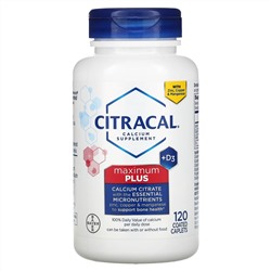 Citracal, Добавка с кальцием и витамином D3, Maximum Plus, 120 капсул, покрытых оболочкой