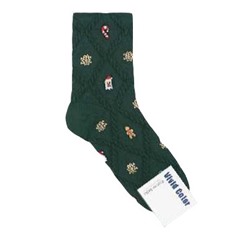 Носки коллекция "Рождество" Косичка, зеленые, арт. 0359