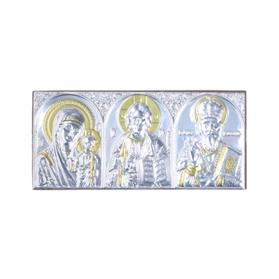 Икона в машину, триптих греческий, металл, 10 х 4,5 см