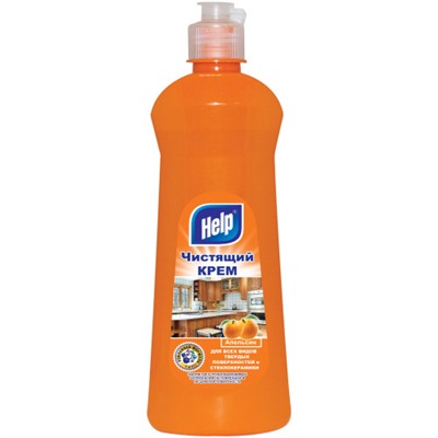 Чистящий крем для твердых поверхностей и стеклокерамики Help (Хэлп) Апельсин, 600 г