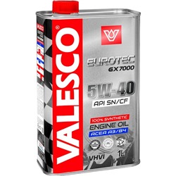 Масло синтетическое VALESCO EUROTEC GX 7000 5W-40 API SN/CF, 1 л
