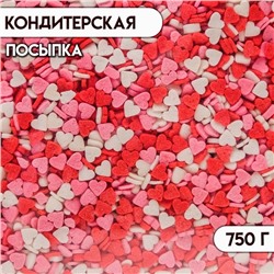 Кондитерская посыпка «Мини-сердце» белая/красная/розовая, 750 г