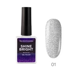 Гель-лак TNL Shine Bright, №01 серебряный луч, 10 мл