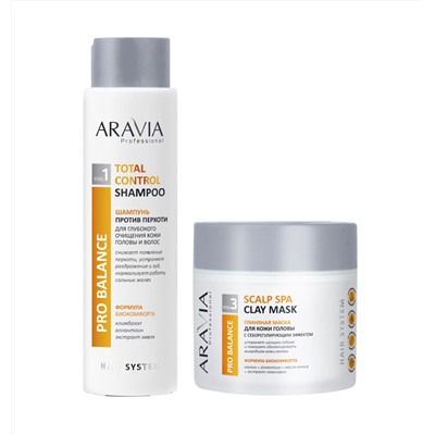 406606 ARAVIA Professional Шампунь против перхоти для глубокого очищения кожи головы и волос total control shampoo, 420 мл